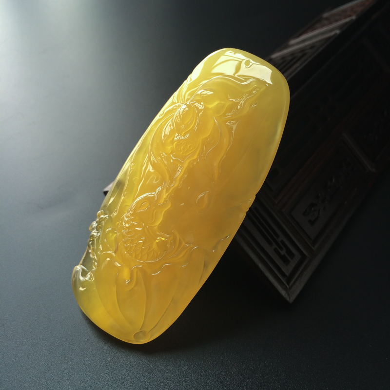 鸡油黄金包蜜一品清廉吊坠 - 红掌柜