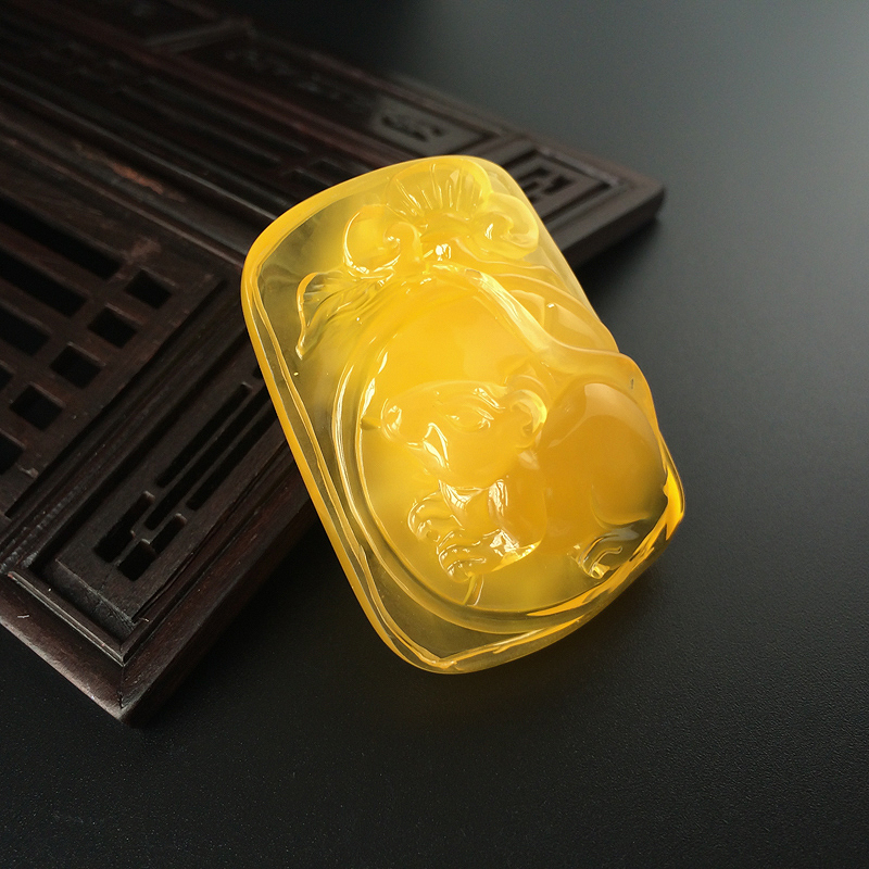 天然鸡油黄金包蜜数钱吊坠 - 红掌柜