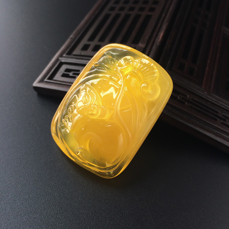 鸡油黄金包蜜数钱吊坠 - 红掌柜