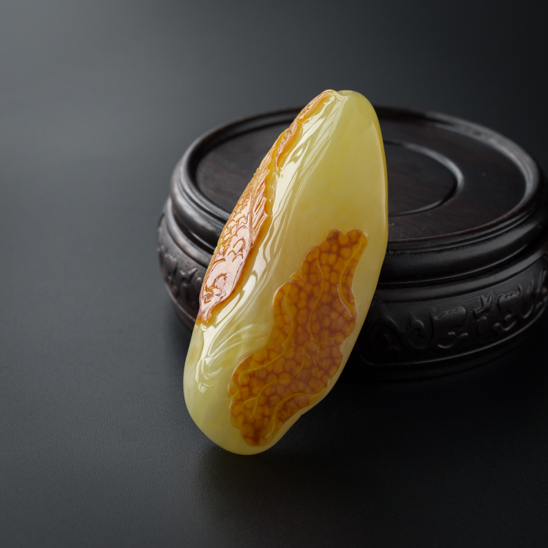 波罗的海满蜜蜜蜡年年有鱼吊坠-红掌柜