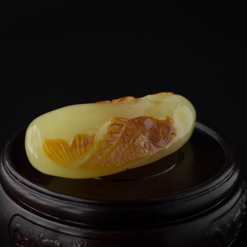 满蜜蜜蜡年年有鱼吊坠-红掌柜