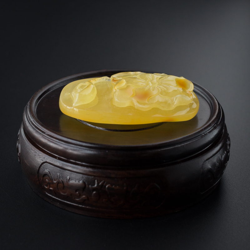 波罗的海天然鸡油黄蜜蜡吊坠-红掌柜