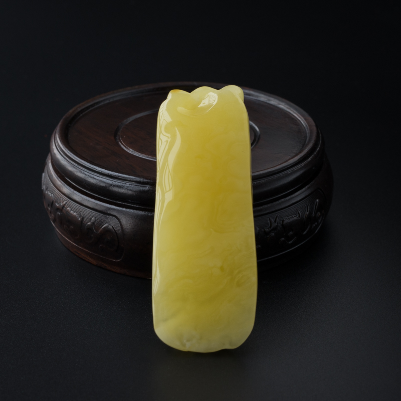 波罗的海天然黄白蜜蜡龙吊坠-红掌柜