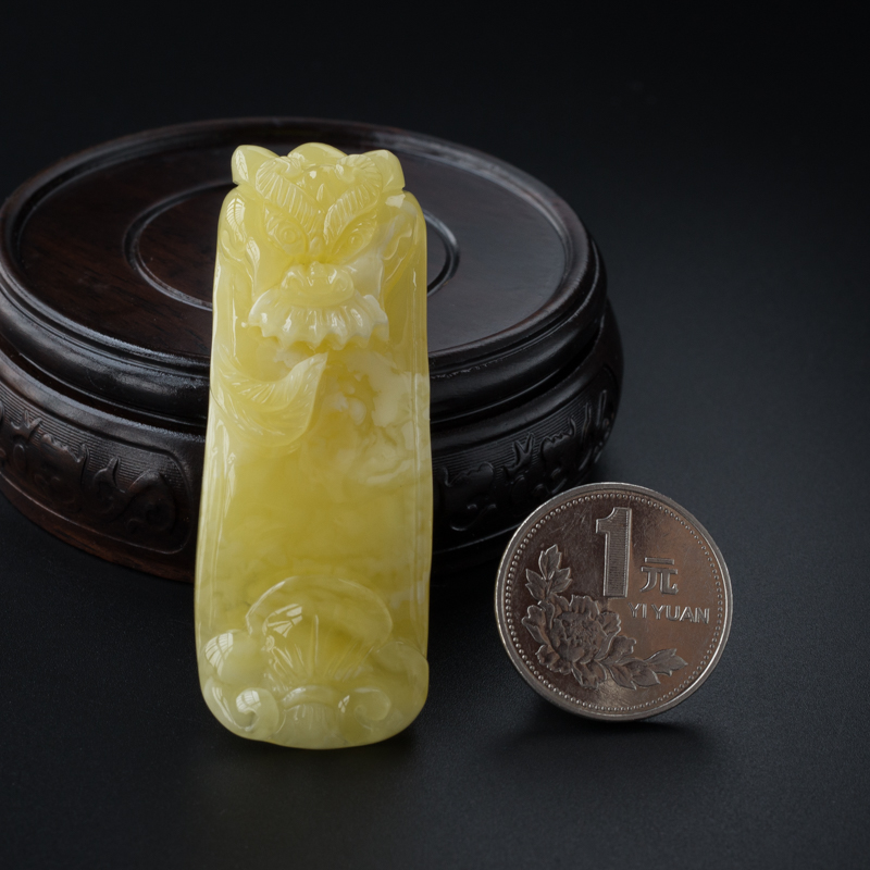 满蜜黄白蜜蜡吊坠-红掌柜