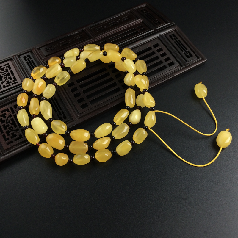 鸡油黄蜜蜡挂链-红掌柜