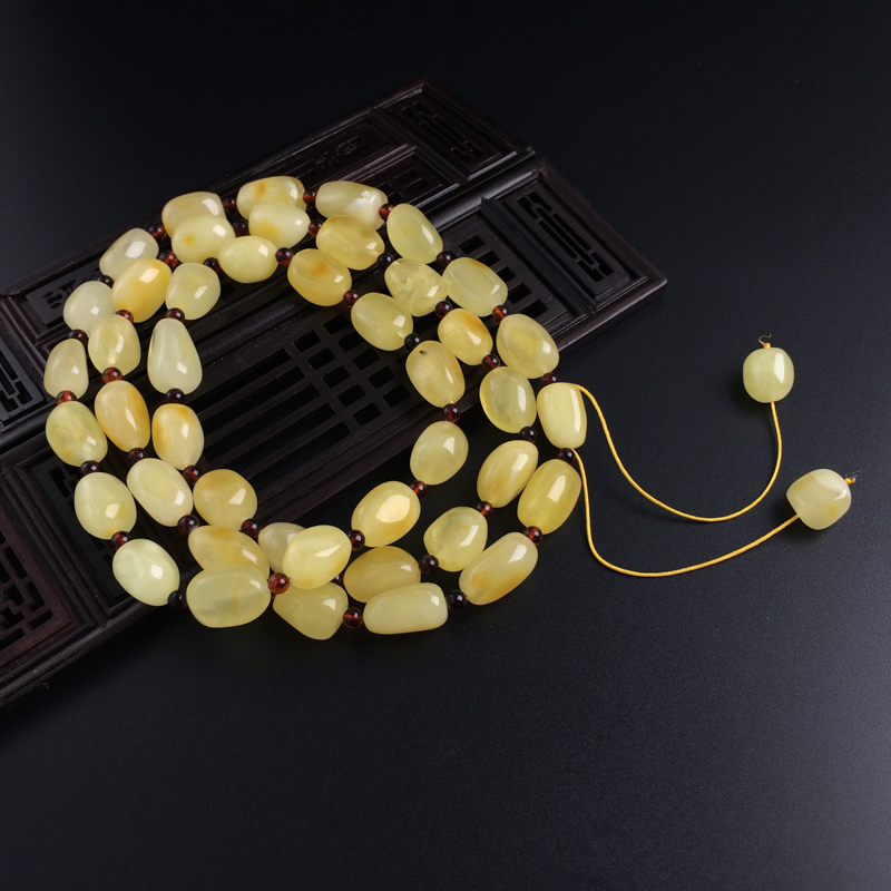 柠檬黄蜜蜡挂链-红掌柜