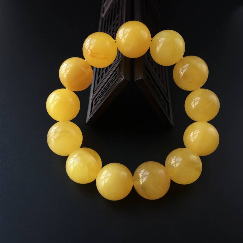 波罗的海天然鸡油红蜜蜡手串-红掌柜