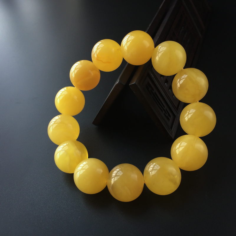 18.5mm波罗的海鸡油红蜜蜡手串-红掌柜