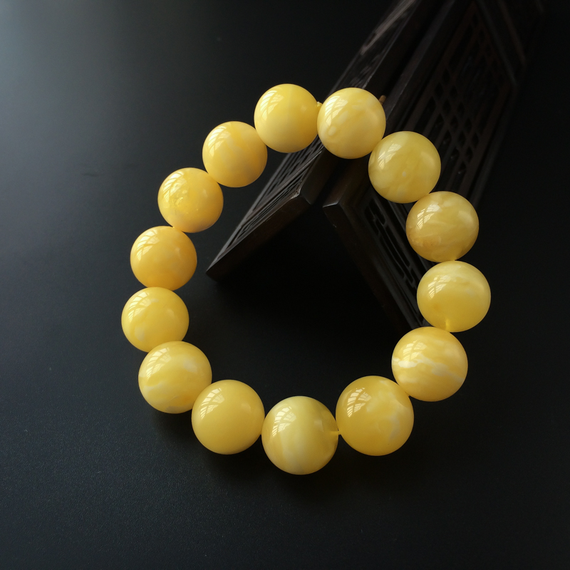 波罗的海天然白花蜜蜜蜡手串-红掌柜