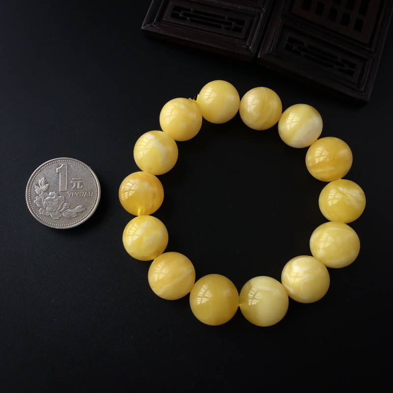 白花蜜蜜蜡手串-红掌柜