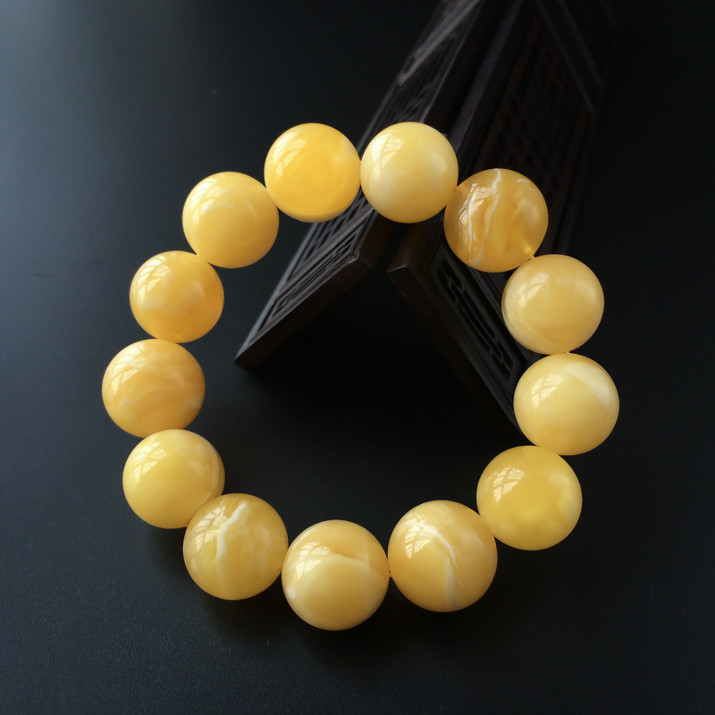 波罗的海天然白花蜜蜜蜡手串-红掌柜