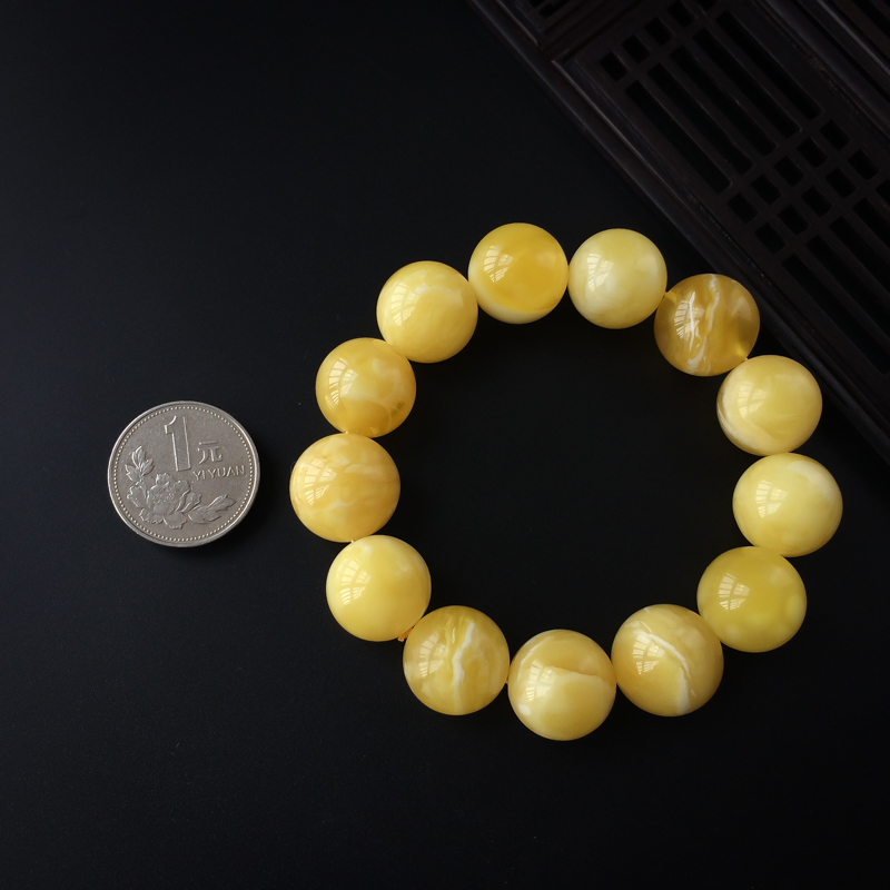 白花蜜蜜蜡手串-红掌柜