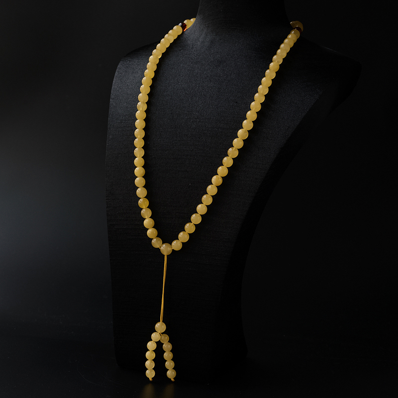 鸡油黄蜜蜡108颗佛珠-红掌柜