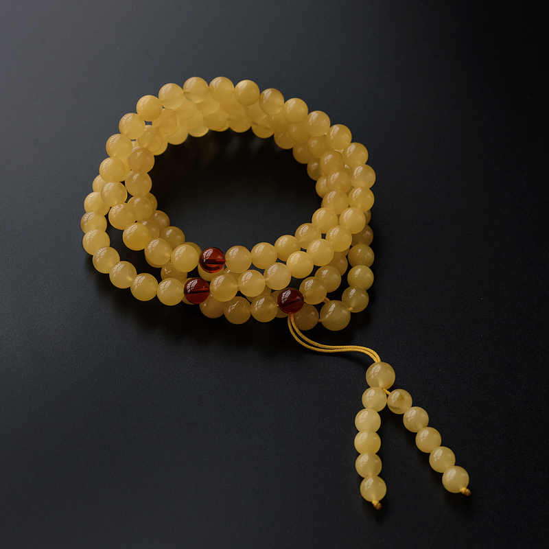 蜜蜡108颗佛珠手串-红掌柜