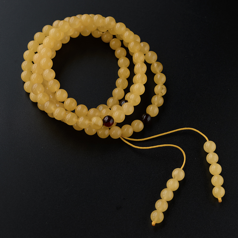 蜜蜡108颗佛珠手串-红掌柜