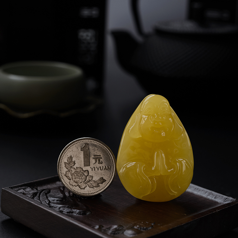 波罗的海天然蜜蜡佛吊坠 - 红掌柜