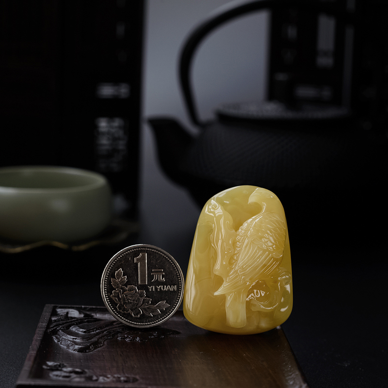 满蜜柠檬黄蜜蜡吊坠 - 红掌柜