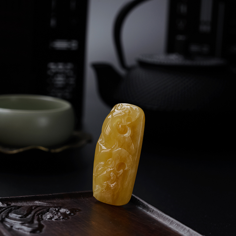 天然糖色蜜蜡古凤吊坠 - 红掌柜