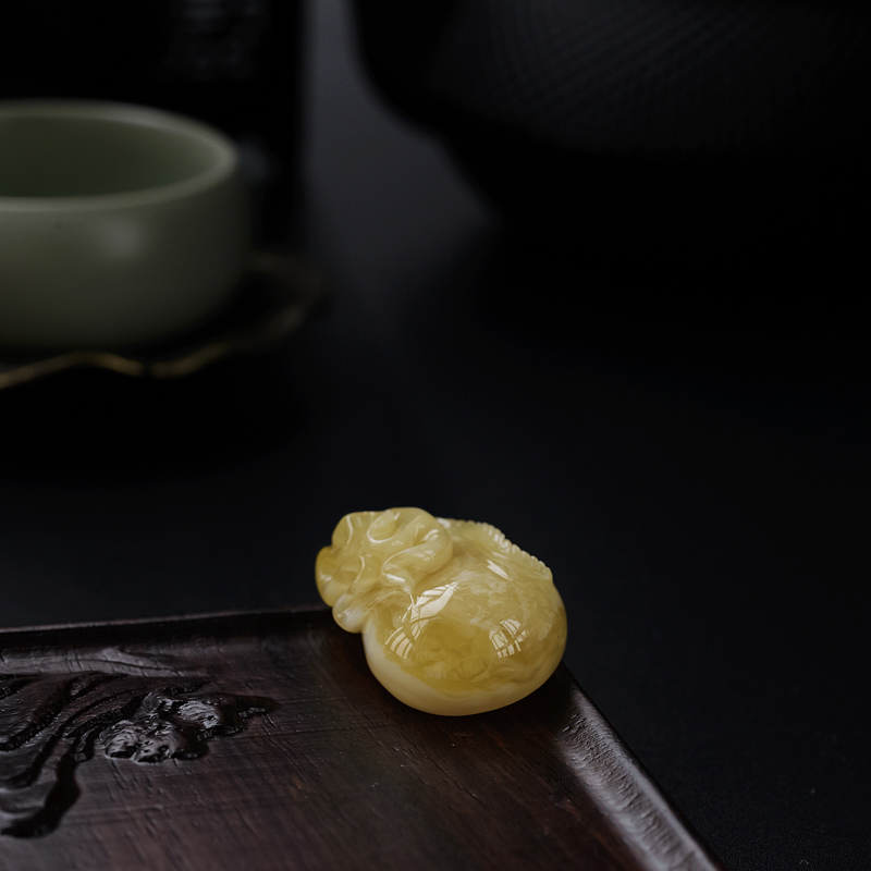 波罗的海黄白蜜钱袋吊坠 - 红掌柜