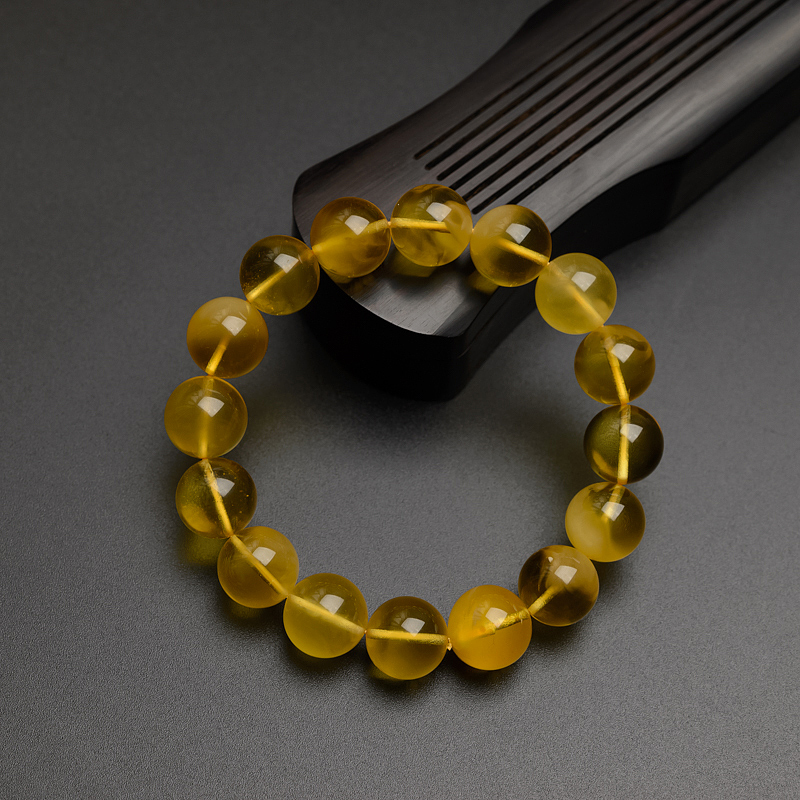 12.5mm金绞蜜蜜蜡手串-红掌柜