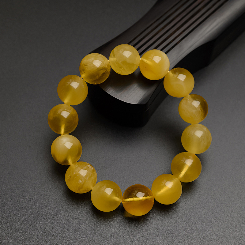 鸡油黄蜜蜡手串-红掌柜