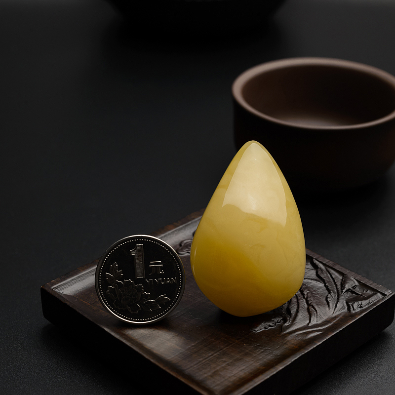 鸡油黄蜜蜡吊坠-红掌柜