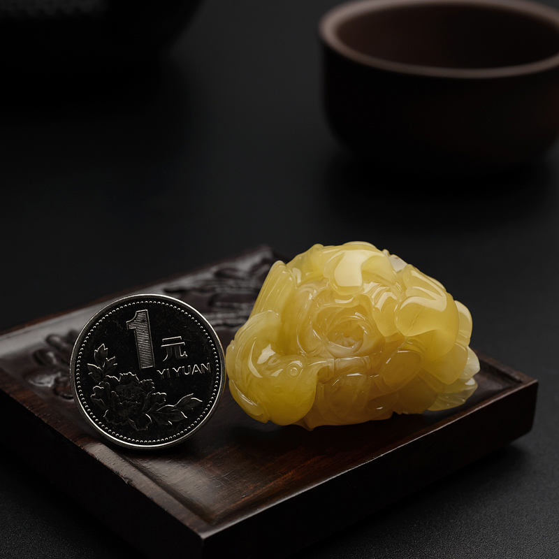 鸡油黄蜜蜡吊坠-红掌柜