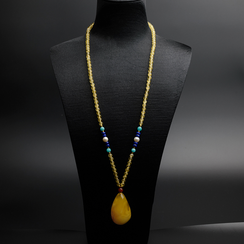 波罗的海天然鸡油黄蜜蜡项链 - 红掌柜