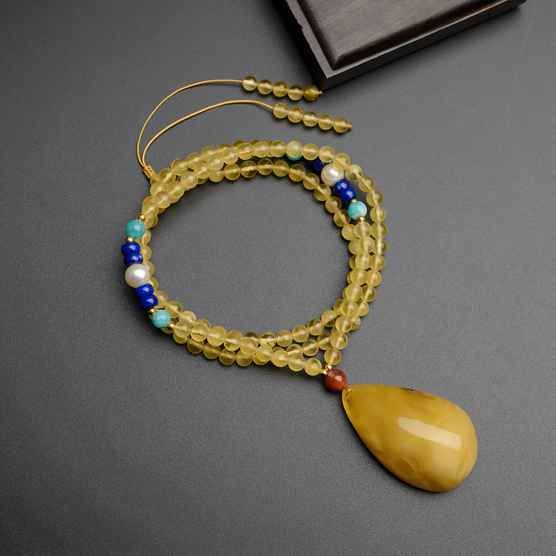 蜜蜡项链 - 红掌柜