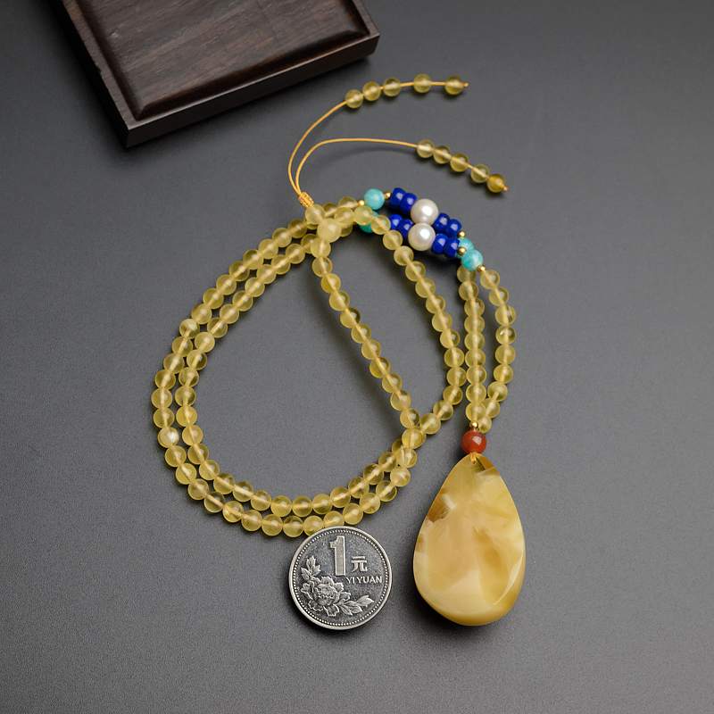 鸡油黄蜜蜡项链 - 红掌柜