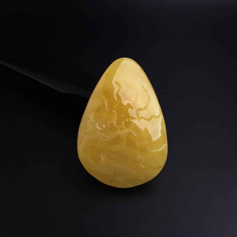 糖色蜜蜡牡丹花吊坠-红掌柜