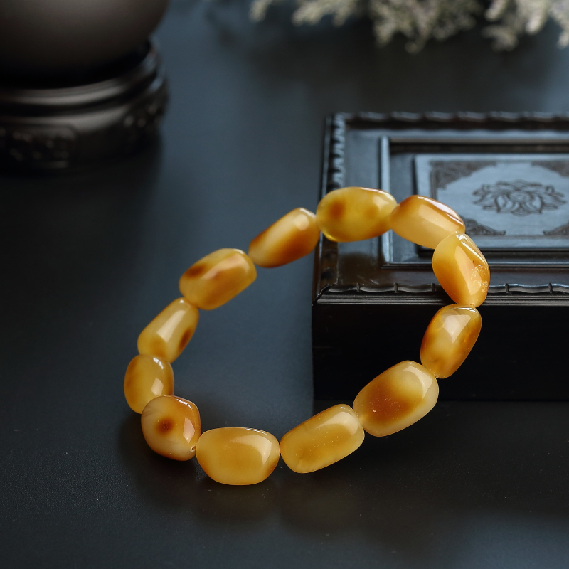 鸡油黄蜜蜡手串-红掌柜