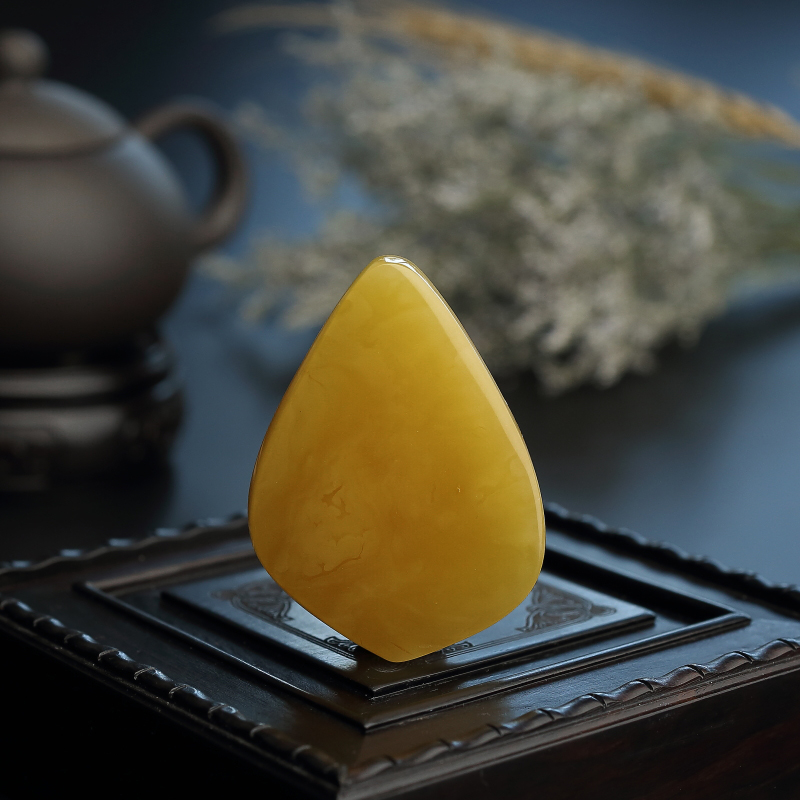 满蜜鸡油黄随形吊坠-红掌柜