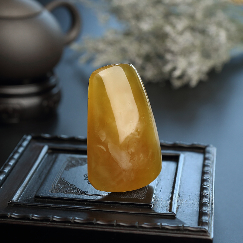 蜜蜡无事牌吊坠-红掌柜