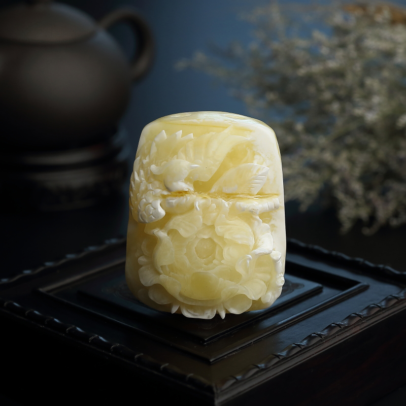 波罗的海天然满蜜白花蜜蜜蜡牡丹花吊坠-红掌柜