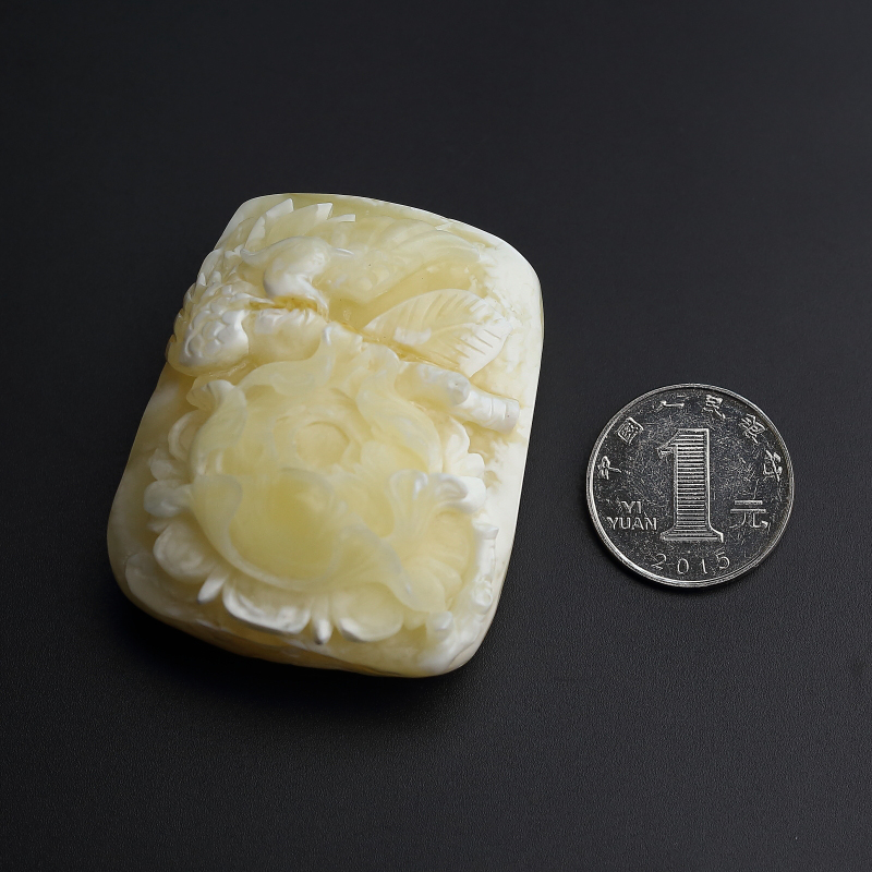 蜜蜡牡丹花吊坠-红掌柜