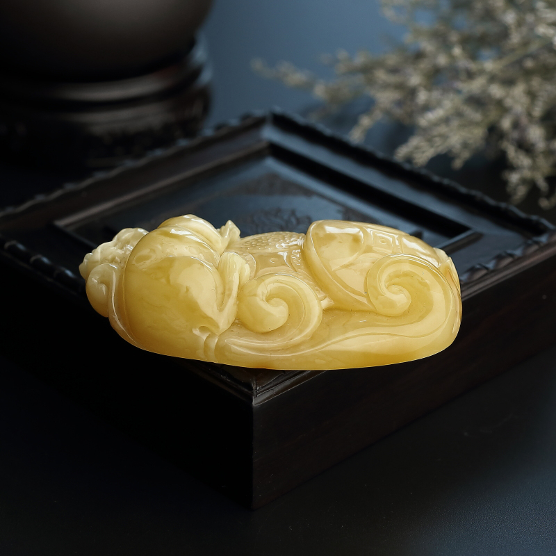 天然糖色蜜蜡-红掌柜