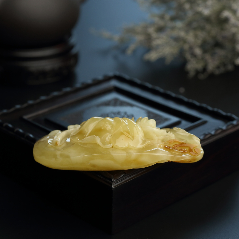 波罗的海天然鸡油黄蜜蜡吊坠-红掌柜