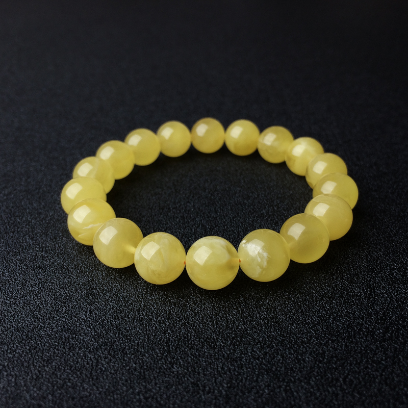 鸡油黄蜜蜡手串 - 红掌柜