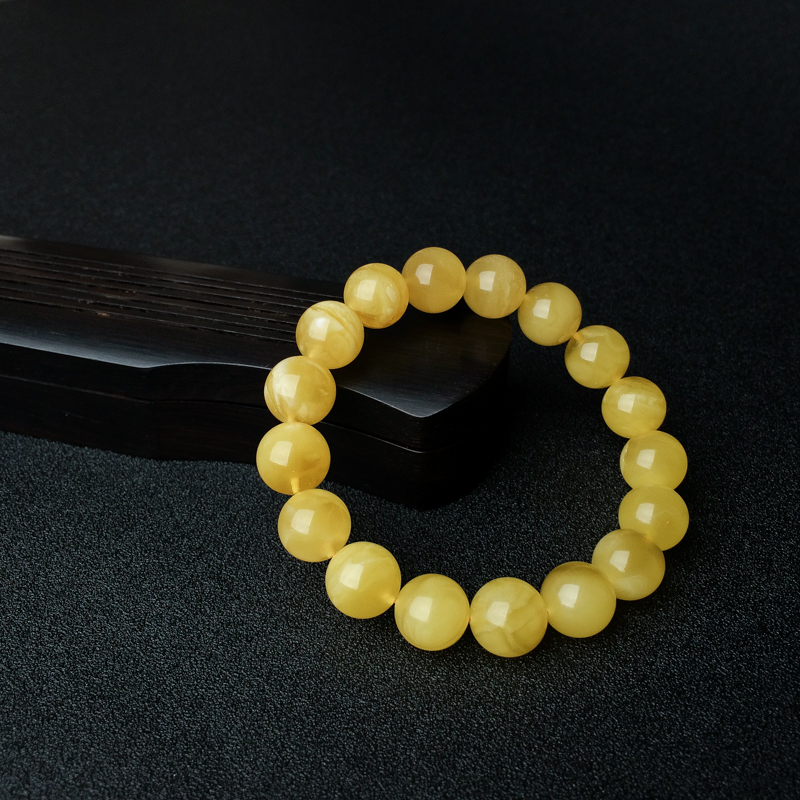 鸡油黄蜜蜡手串 - 红掌柜