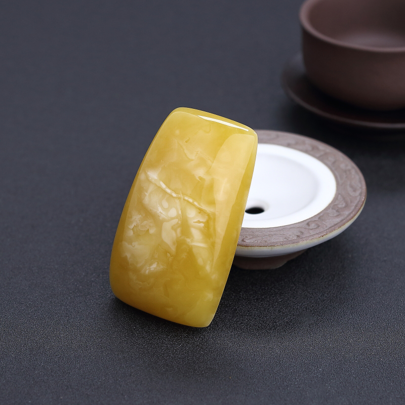 满蜜黄白蜜无事牌吊坠 - 红掌柜