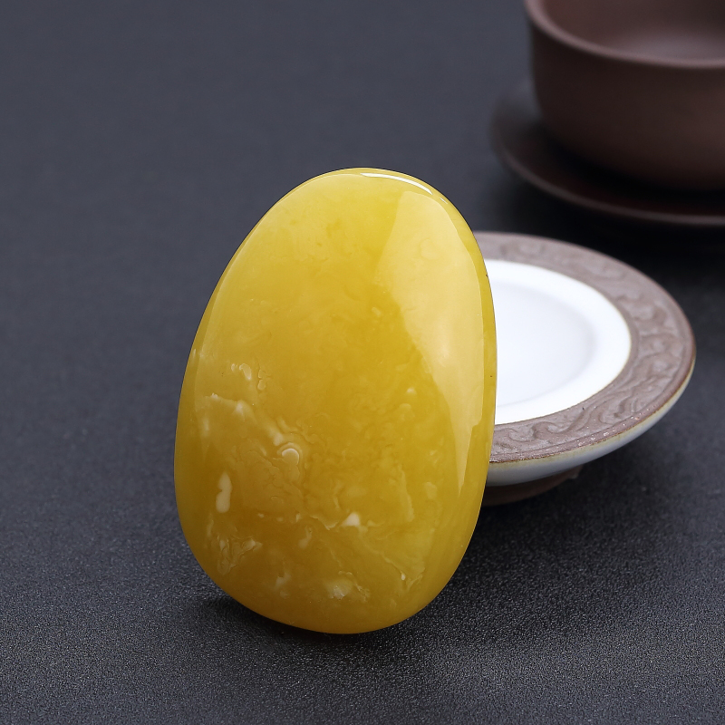 满蜜黄白蜜无事牌吊坠 - 红掌柜