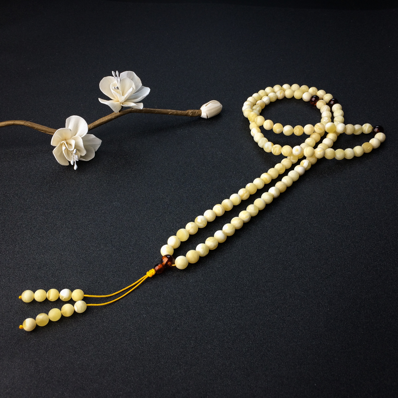 波罗的海天然白花蜜佛珠 - 红掌柜