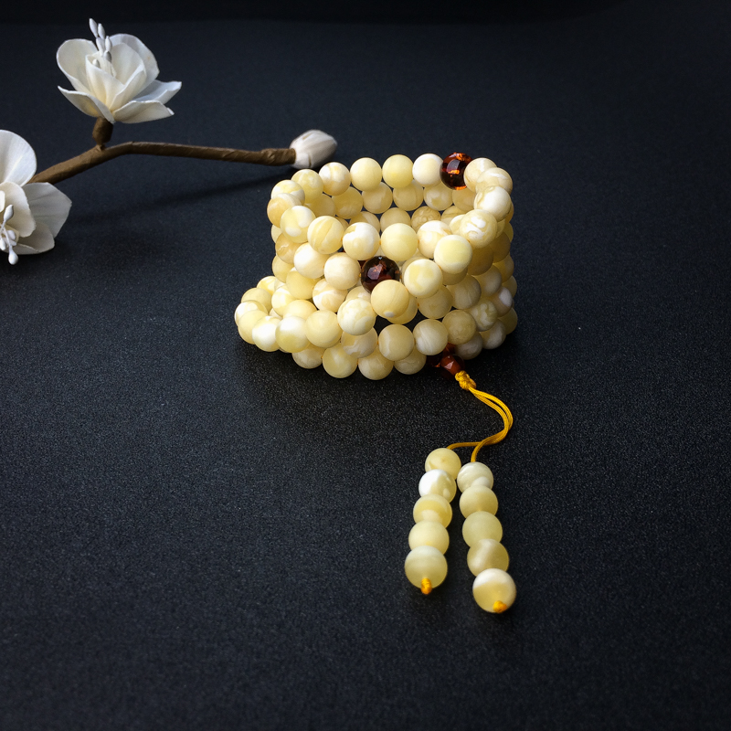 天然蜜蜡佛珠 - 红掌柜