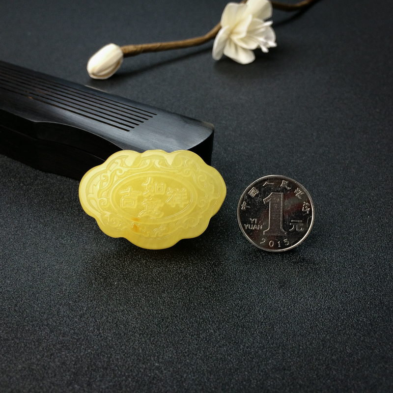 鸡油黄蜜蜡吊坠-红掌柜