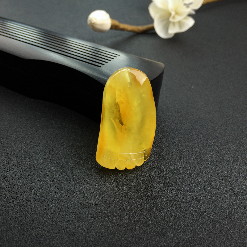 波罗的海天然金绞蜜蜜蜡知足常乐吊坠-红掌柜