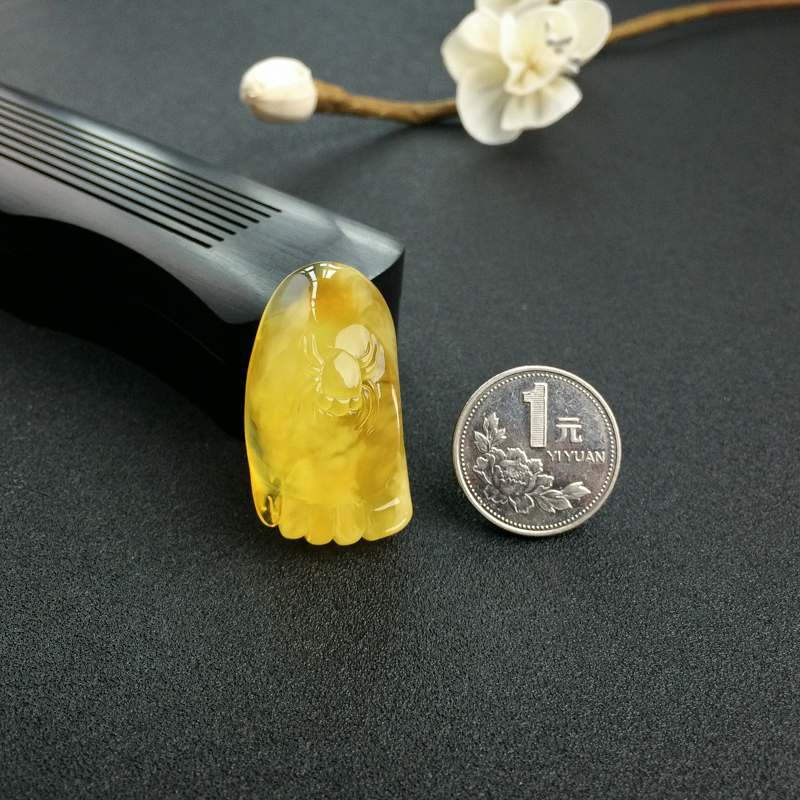 鸡油黄金绞蜜蜜蜡吊坠-红掌柜