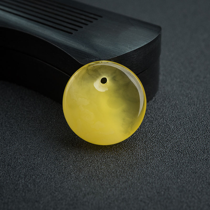 波罗的海天然鸡油黄金绞蜜平安扣 - 红掌柜