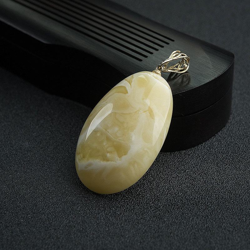 波罗的海白花蜜蜡吊坠 - 红掌柜