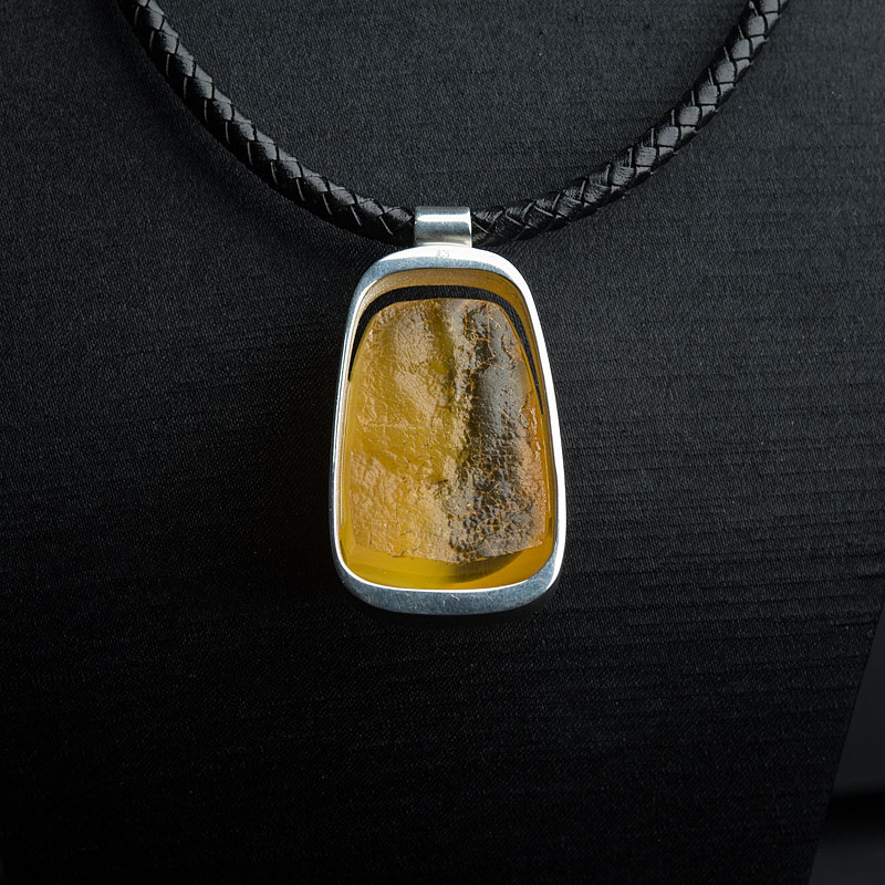 波罗的海天然带皮褐黄金绞蜜项链 - 红掌柜